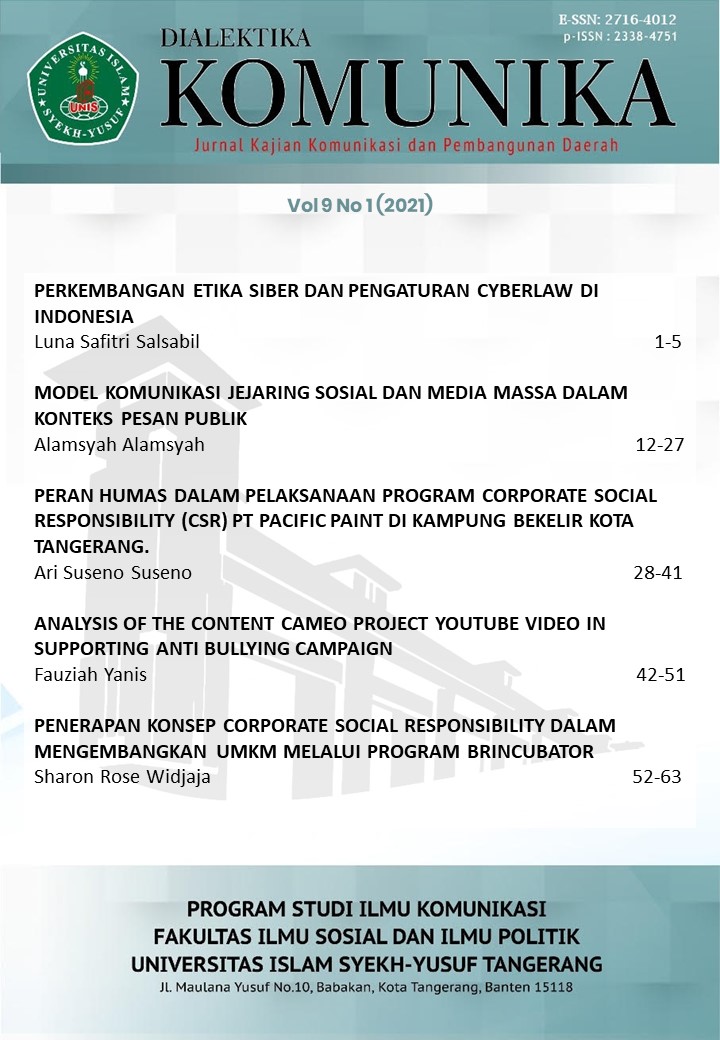 					View Vol. 9 No. 1 (2021): DIALEKTIKA KOMUNIKA: Jurnal Kajian Komunikasi dan Pembangunan Daerah
				