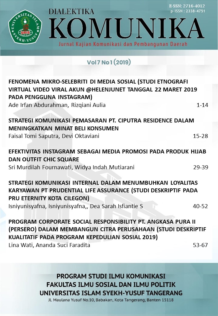 					View Vol. 7 No. 1 (2019): DIALEKTIKA KOMUNIKA: Jurnal Kajian Komunikasi dan Pembangunan Daerah
				