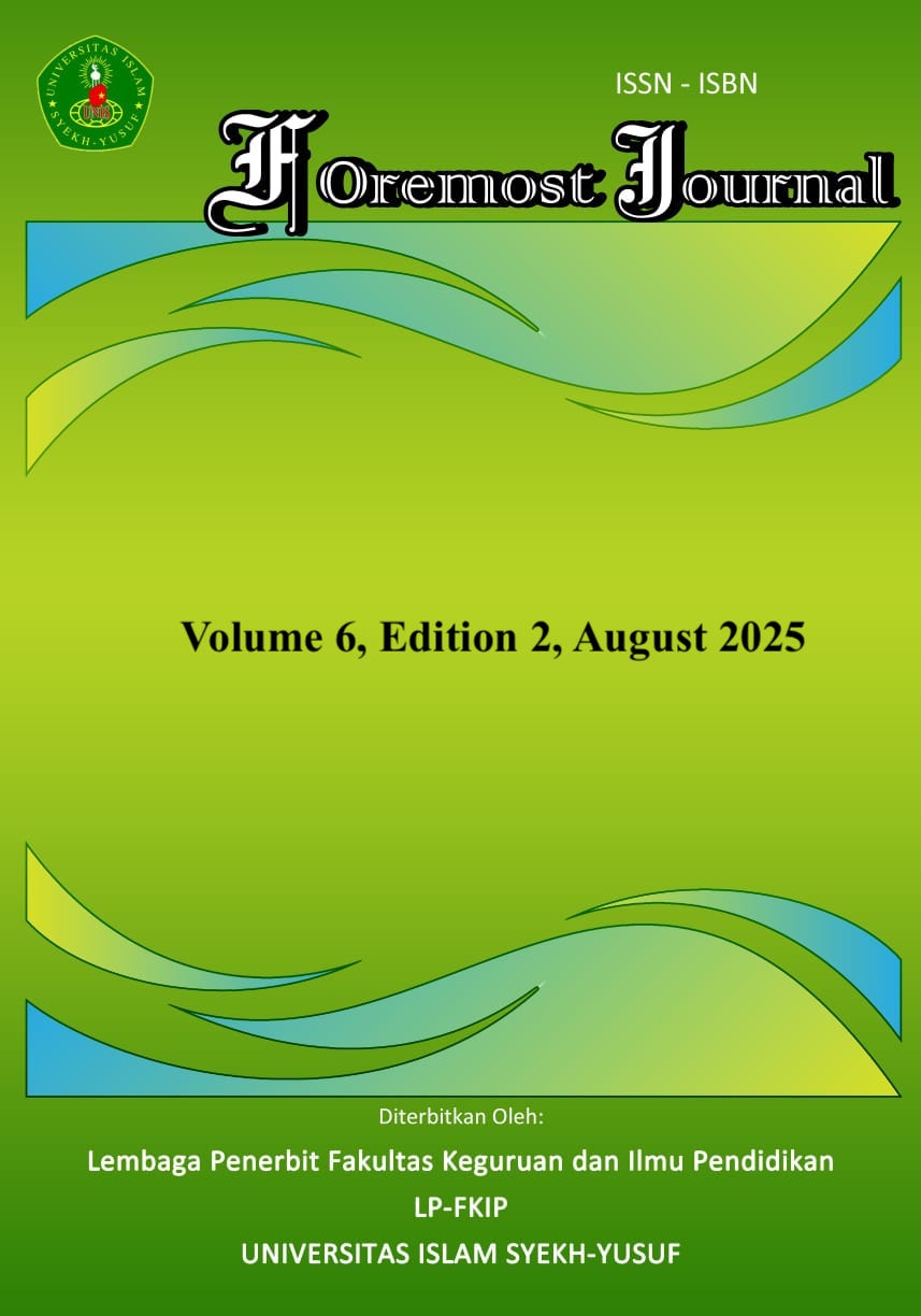 					View Vol. 6 No. 2 (2025): Volume 6 No. 2; August 2025; Foremost Journal; eISSN: 2721-642X
				