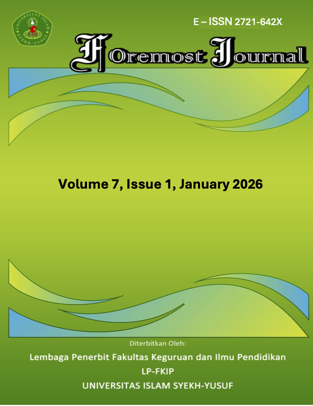 					View Vol. 7 No. 1 (2026): Volume 7 No. 1; January 2026; Foremost Journal; eISSN: 2721-642X
				